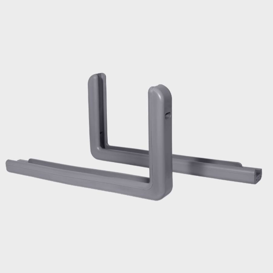 Grey / Gray Pro-Mold professional basketball backboard edge padding featuring two L-shaped corner pieces.