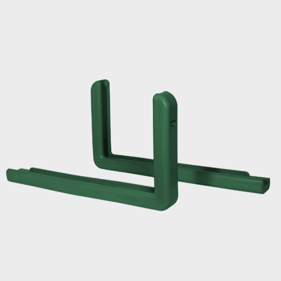 Kelly Green Pro-Mold professional basketball backboard edge padding featuring two L-shaped corner pieces