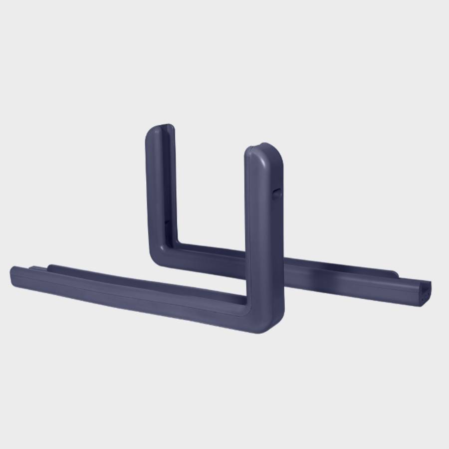 Navy Blue Pro-Mold professional basketball backboard edge padding featuring two L-shaped corner pieces.