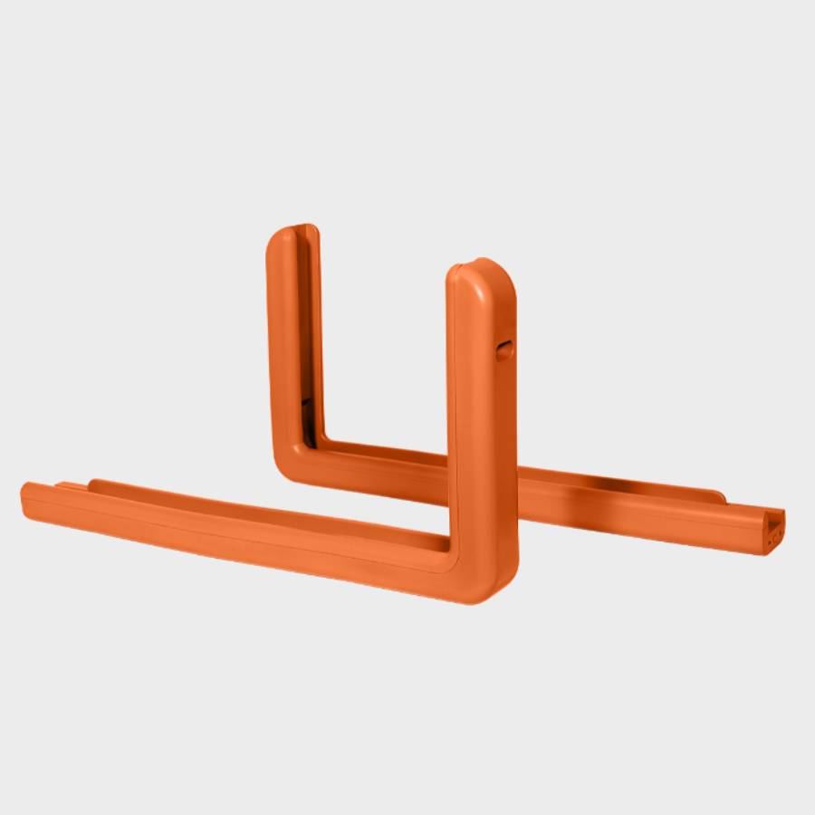 Orange Pro-Mold professional basketball backboard edge padding featuring two L-shaped corner pieces.
