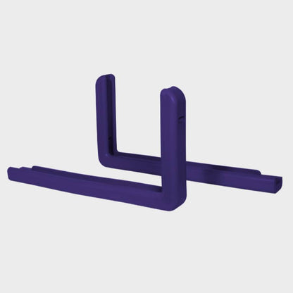 Purple Pro-Mold professional basketball backboard edge padding featuring two L-shaped corner pieces.