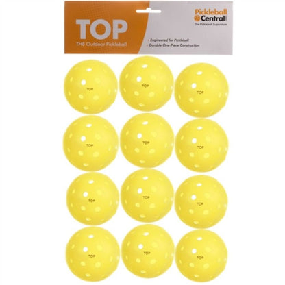 TOP OUTDOOR PICKLEBALL - DOZEN - SPECIFY COLOR  YELLOW , NEON GREEN, ORANGE