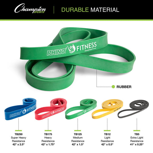 Rhino Fitness Stretch Training Bands - 5 Sizes