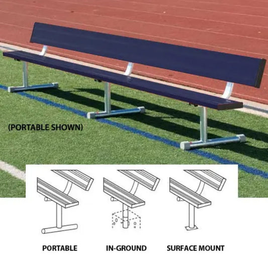 Powder Coated Portable Aluminum Bench With Backrest