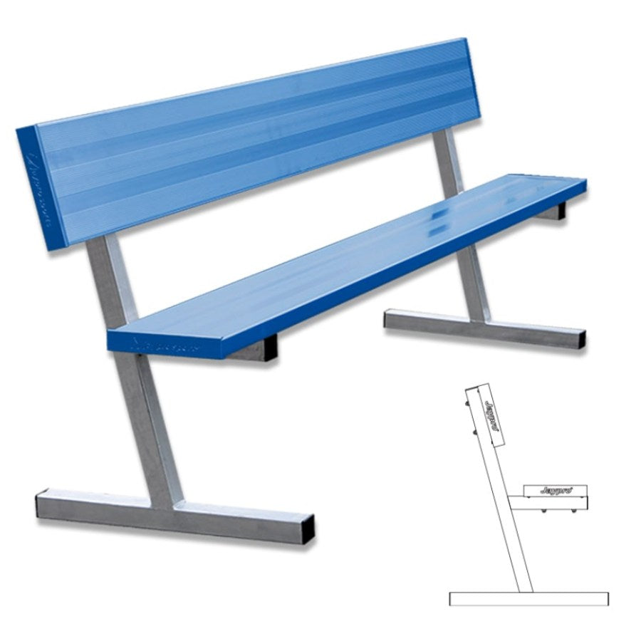 Jaypro Portable Powder Coated Players Bench With Back