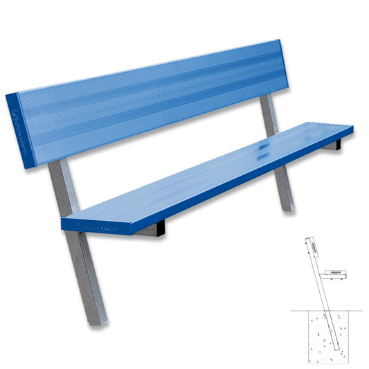 Jaypro In-Ground Powder Coated Players Bench With Back