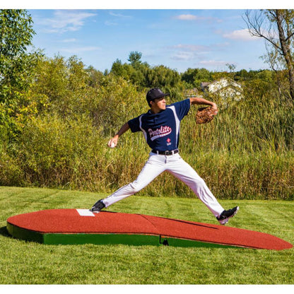 Portolite TPM1150 High School Standard Two-Piece Baseball Practice Pitching Mound - 10"H x 10'6"L x 4'W