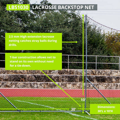 Lacrosse LBS1030 Backstop Net 30'L X 10'H
