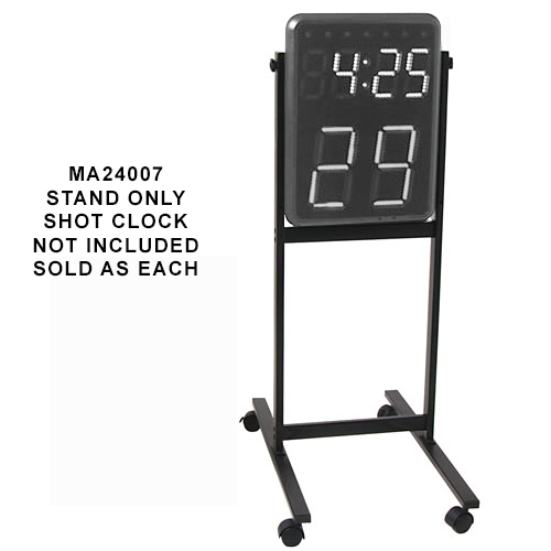 STAND ONLY for the Pair of portable wireless shot clocks featuring 7.9-inch red LED numerals, yellow game timers, and a black display frame.