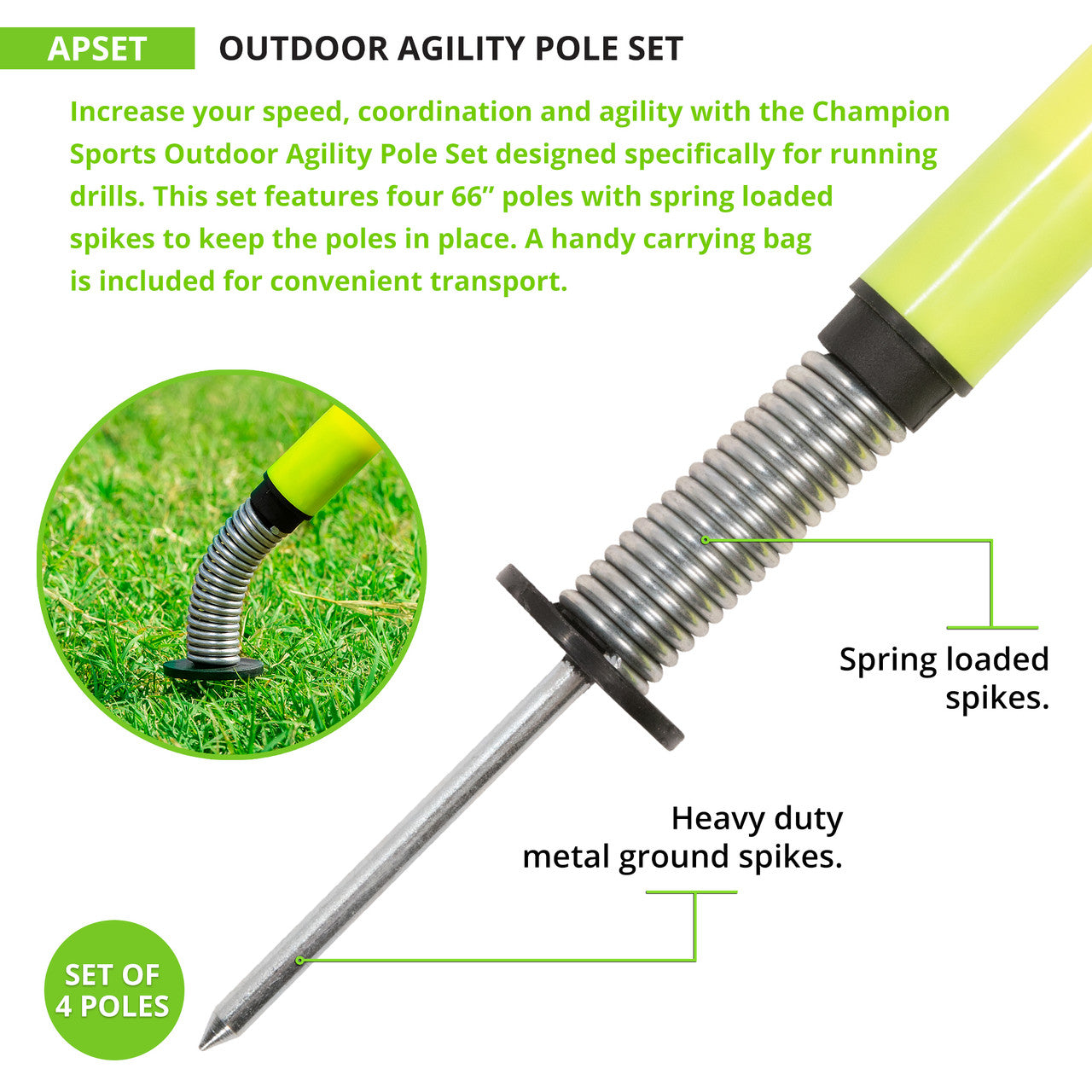 Outdoor Agility Pole Set