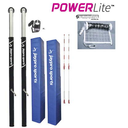 Jaypro 3 1/2" Powerlite International Volleyball System & Uprights