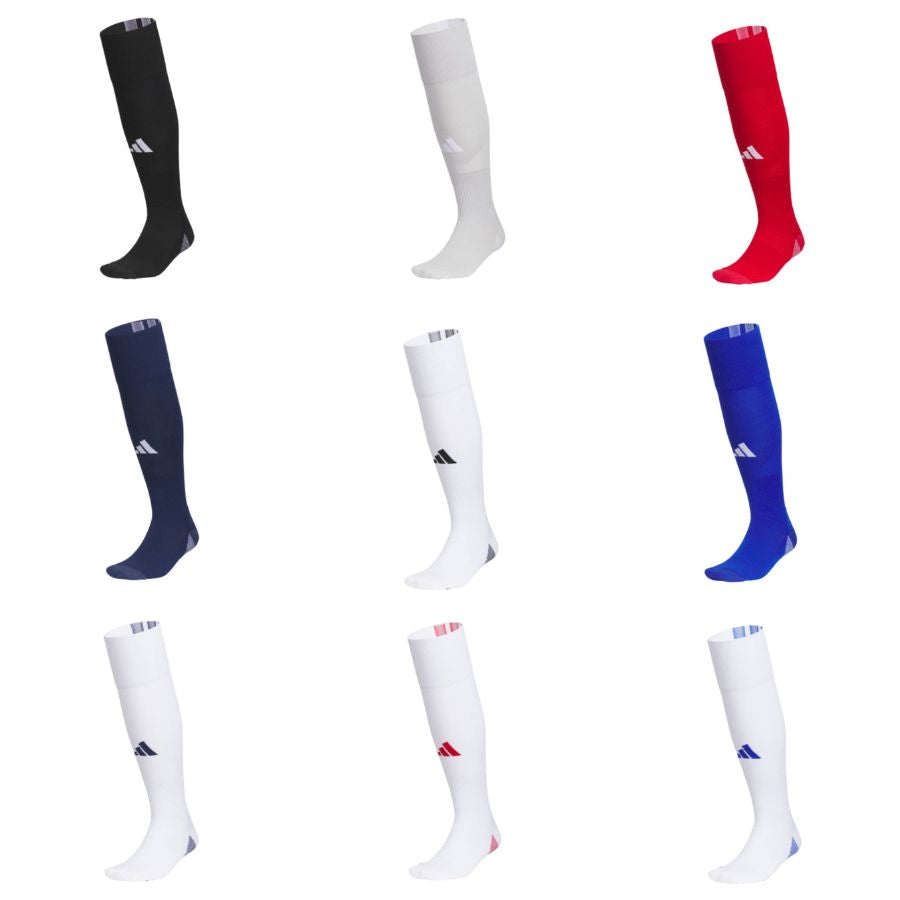Side profile of the Adidas Team Speed 5 Soccer OTC Socks in all colors over-the-calf design