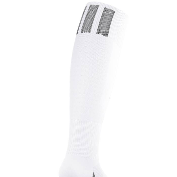 Detail view of the fabric and ribbed top of the Adidas Team Speed 5 OTC soccer socks.