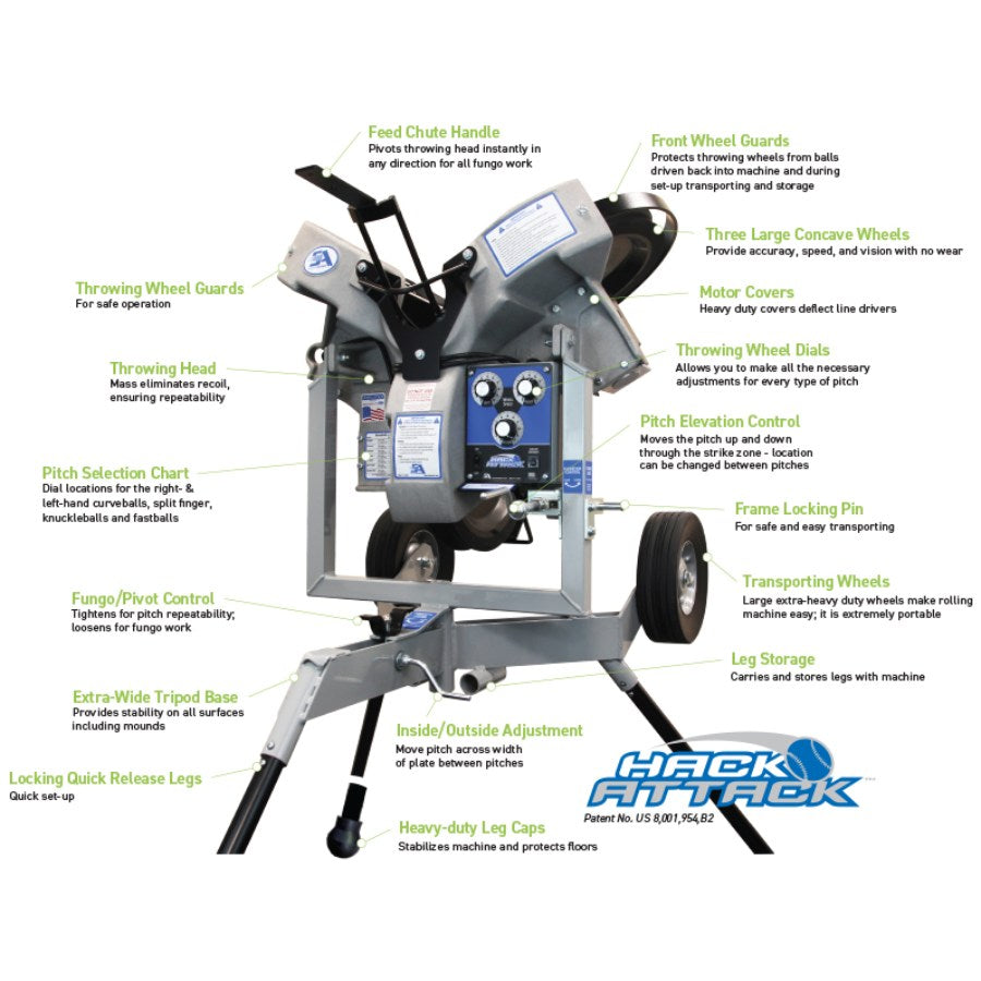 Sports Attack 1281-3288-1 Baseball Hack Attack Pitching Machine