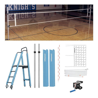 Porter Powr-Rib II 3" Competition Plus Volleyball Package W/ Judge's Stand