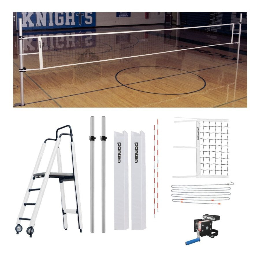 Porter Powr-Rib II 3.5" Competition Plus Volleyball Package W/ Judge's Stand