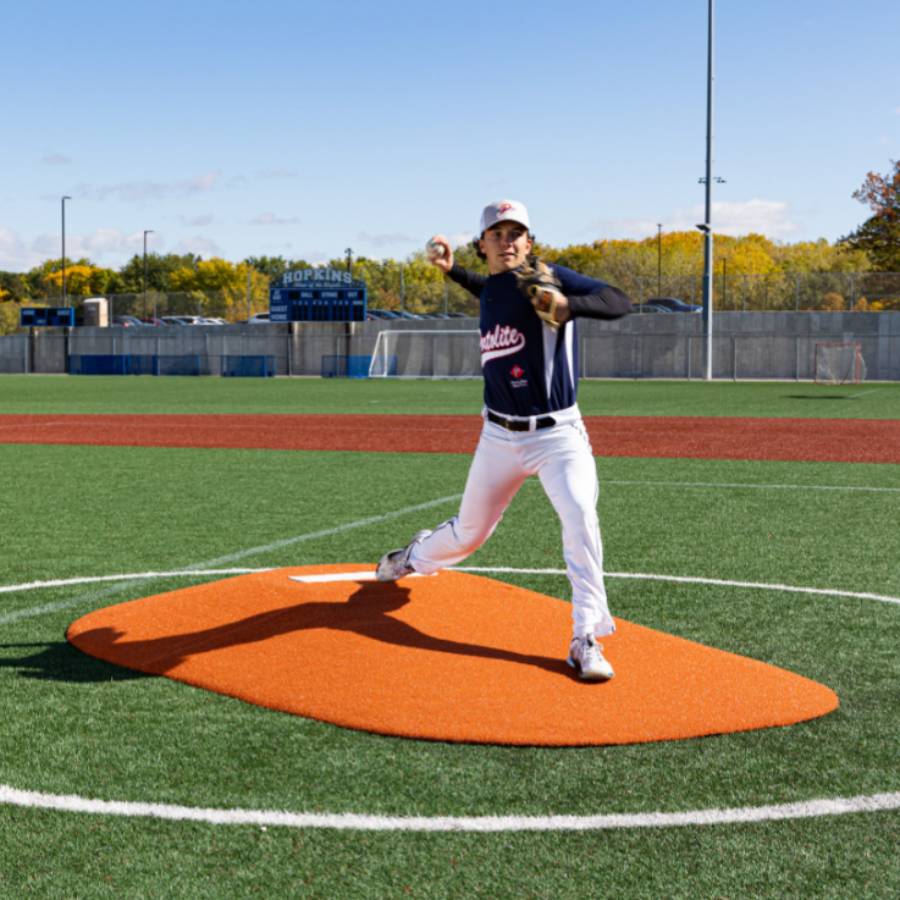 Portolite TPM9550 High School 10" Two-Piece Baseball Game Pitching Mound - 10"H x 11'3"L x 7'7"W