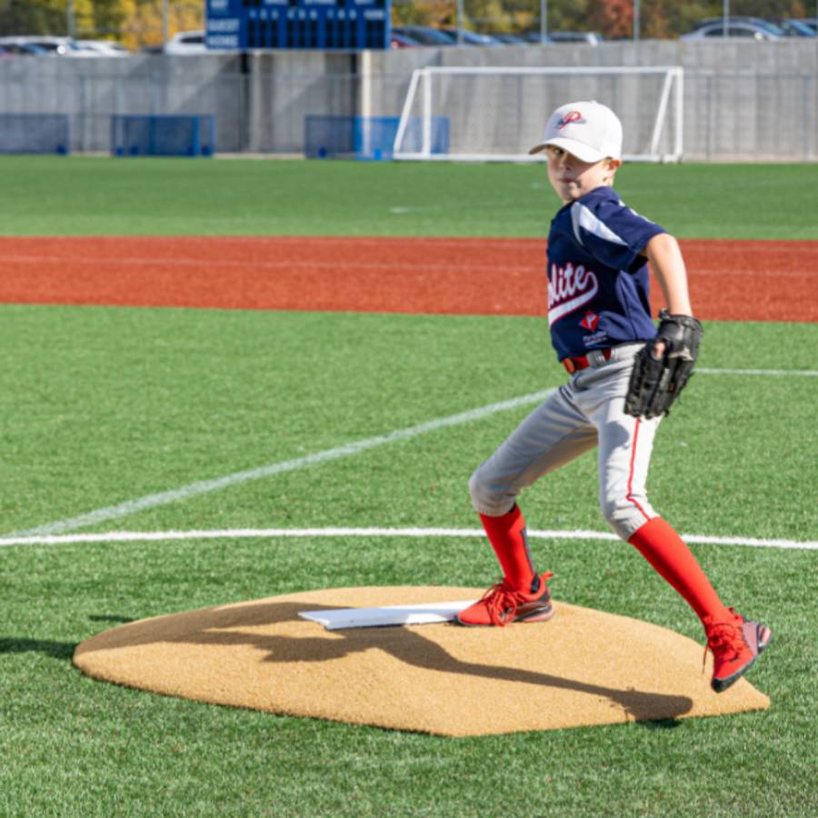 Portolite 7363 Youth 6" Oversized Stride Off One-Piece Baseball Game Pitching Mound - 6"H x 6'L x 5'W