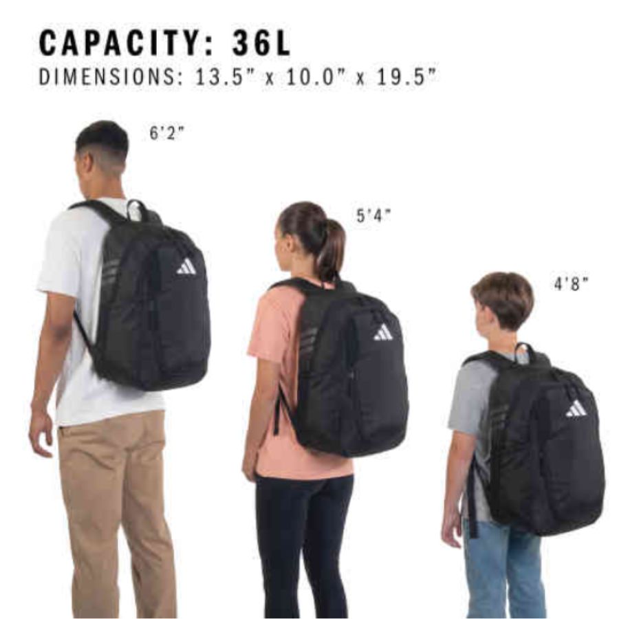 Adidas Stadium 4 Backpack - 13"L x 10"W x 19.5"H