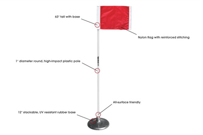Kwik Goal 2B1404 Premier Turf Corner Flags | Set of 4 - with features pointed out in text
