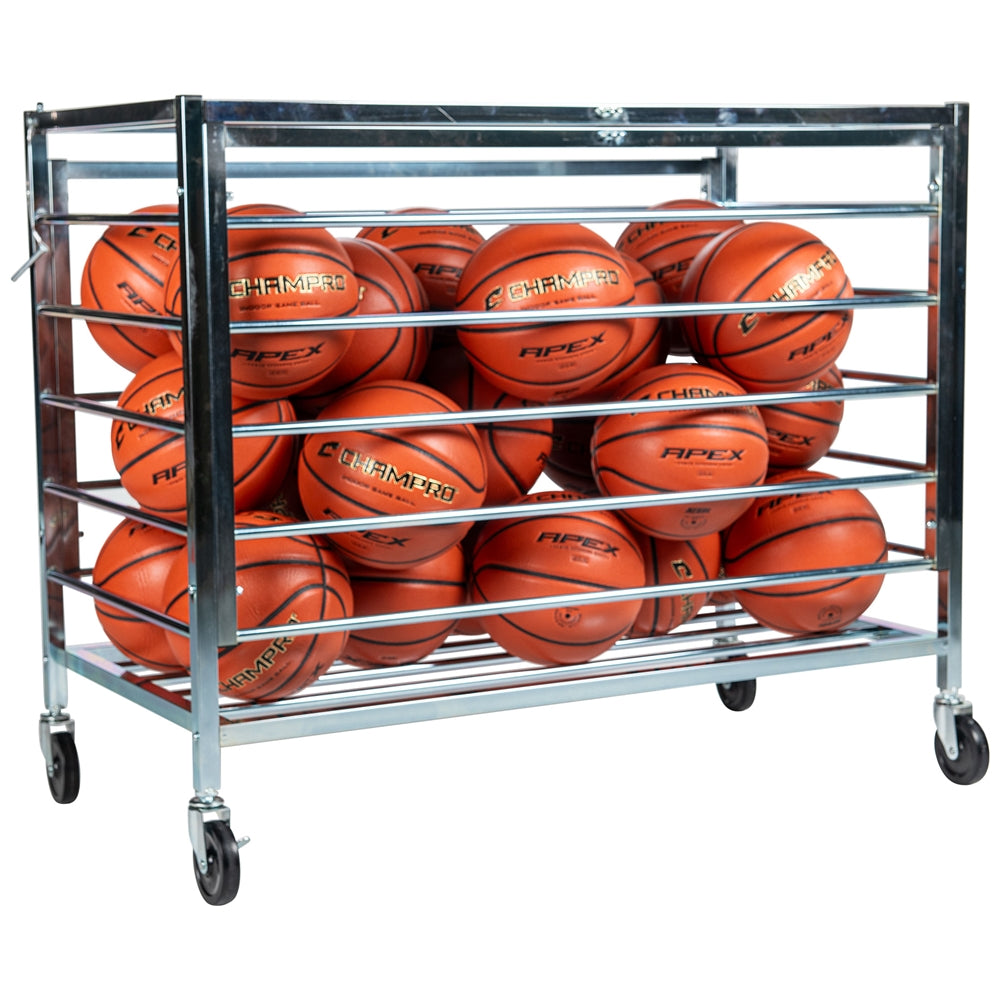 Heavy-duty steel Monster Ball Locker with a lockable lid for basketball and volleyball storage