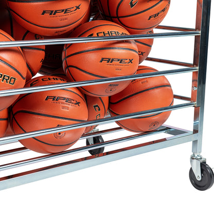 Show construction of the Heavy-duty steel Monster Ball Locker with a lockable lid for basketball and volleyball storage