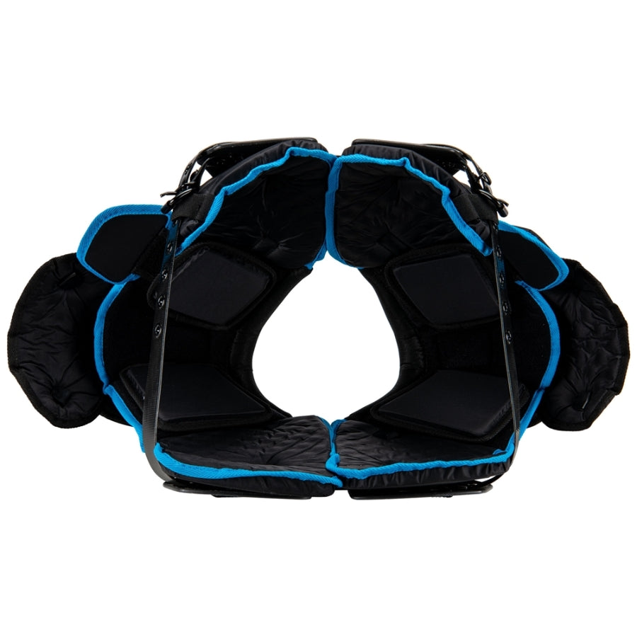 Interior view of the Champro Python pads displaying the air management lining and redundant foam channels for superior impact absorption.