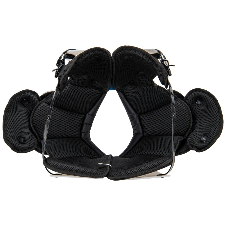 Interior view of the Champro Falcon Skill pads displaying the 1/2 inch thick closed-cell foam lining designed for maximum impact absorption during varsity-level collisions.