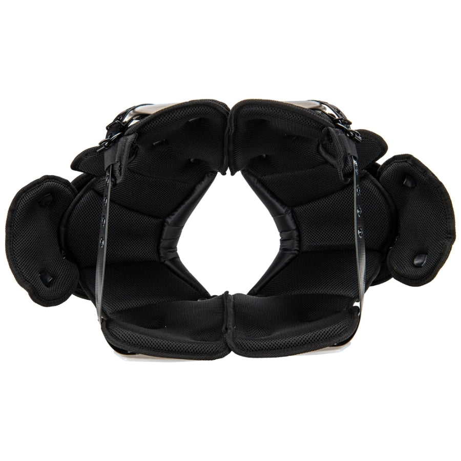 Interior view of the Champro Falcon pads displaying the shock-absorbing EVA foam padding designed for multi-position high school football protection.