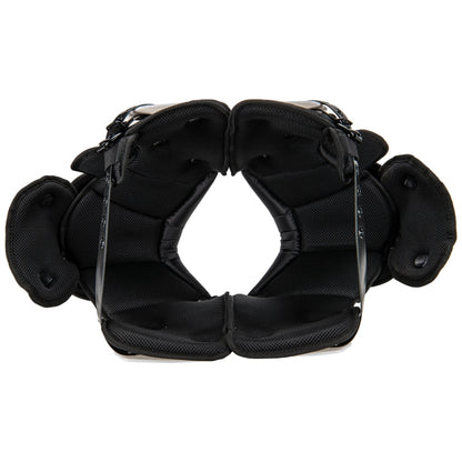 Interior view of the Champro Falcon pads displaying the shock-absorbing EVA foam padding designed for multi-position high school football protection.