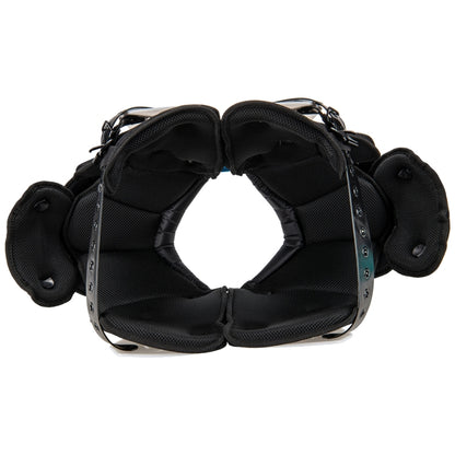 Interior view of the Champro Falcon Lineman pads displaying the 5/8 inch thick closed-cell foam lining engineered for impact absorption and breathability.