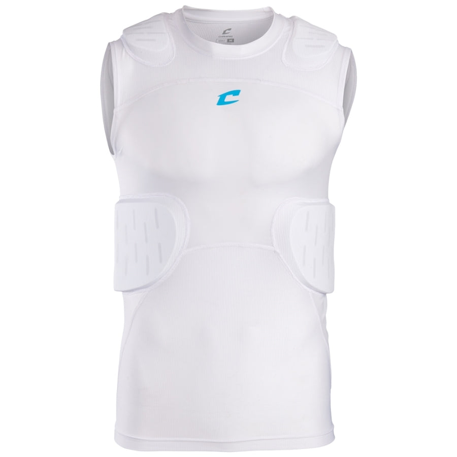 Front view of the Champro Formation Compression Jersey highlighting the sleeveless tank top cut and integrated low-profile shoulder padding.