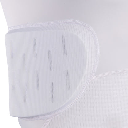 Close-up detail of the perforated holes within the integrated padding designed to provide maximum breathability and airflow during intense gameplay.