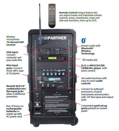 Amplivox Platinum Travel Partner Pa System