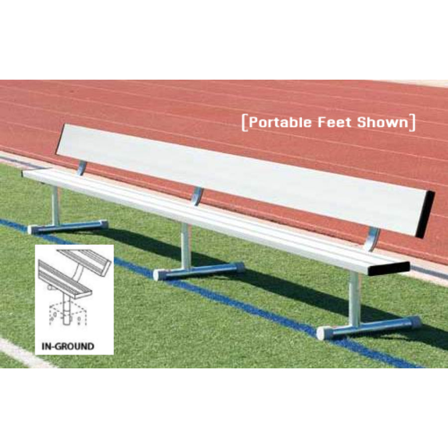 Inground Aluminum Bench With Backrest