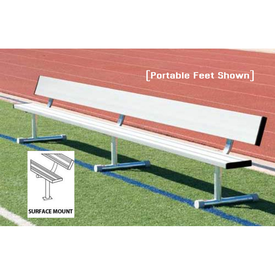 Surface Mount Aluminum Bench With Backrest | Durable Outdoor Seating