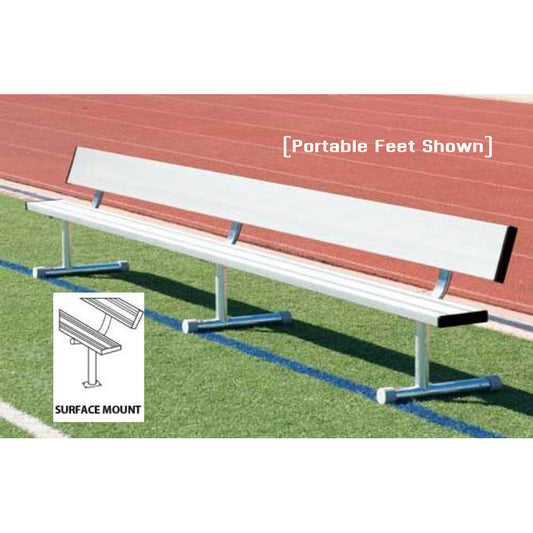 Surface Mount Aluminum Bench With Backrest