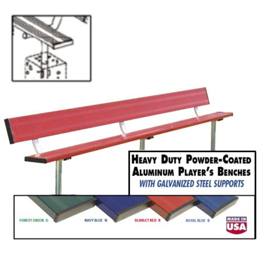 Powder Coated Inground Aluminum Bench With Backrest