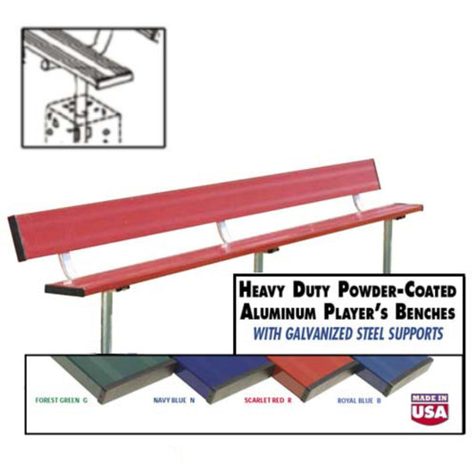 Powder Coated Inground Aluminum Bench With Backrest