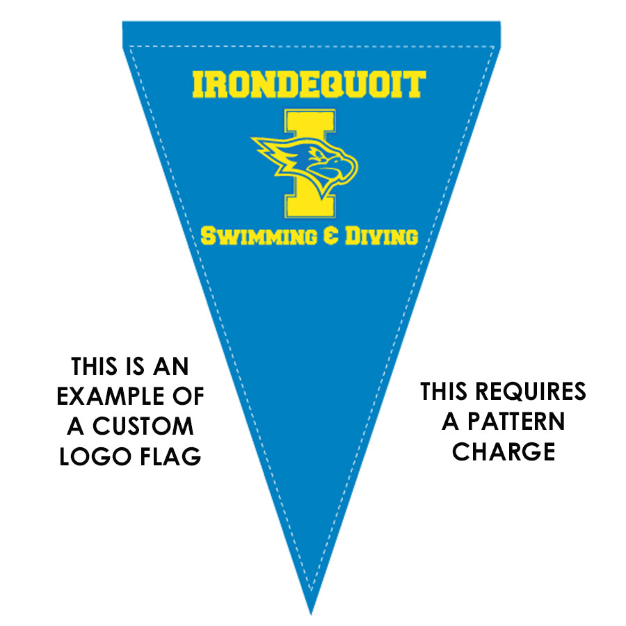 PRINTED EXAMPLE OF A Durable Vinyl Coated Nylon Backstroke Flag 12" X 18" - Morley Athletic Supply Co Inc