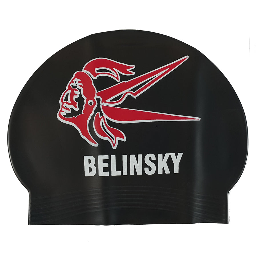 Custom 30 Gram Latex Swim Cap - 2 Color Logo White