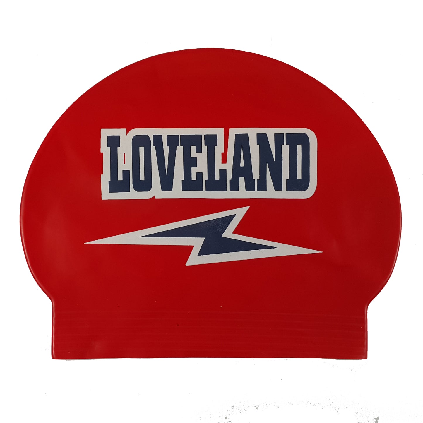 Custom 30 Gram Latex Swim Cap - 2 Color Logo White