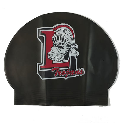 Custom 30 Gram Latex Swim Cap - 2 Color Logo White
