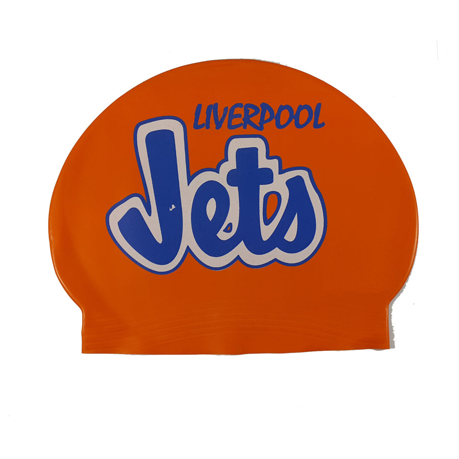 Custom 30 Gram Latex Swim Cap - 2 Color Logo White
