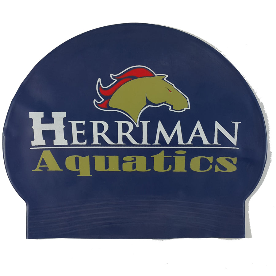 Custom 30 Gram Latex Swim Cap - 3 Color Logo White