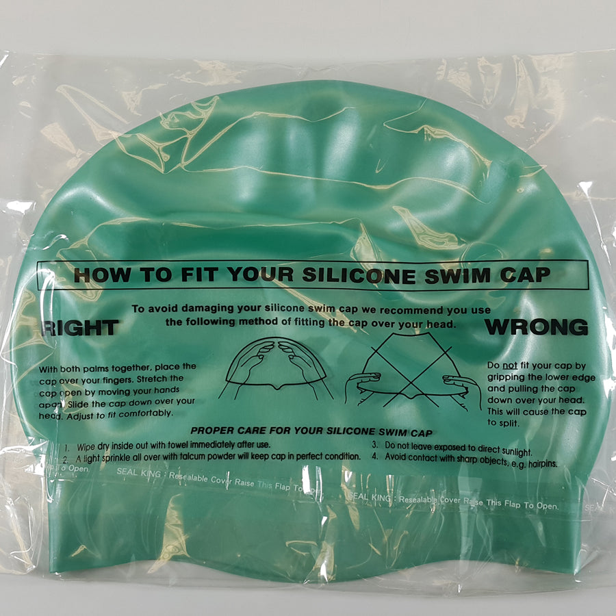 Custom Silicone Swim Cap - 1 Color Logo White