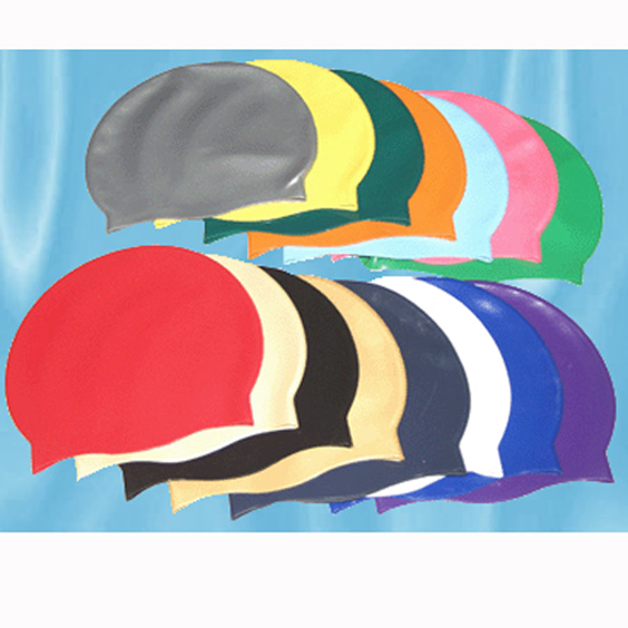 Custom Silicone Swim Cap - 1 Color Logo White