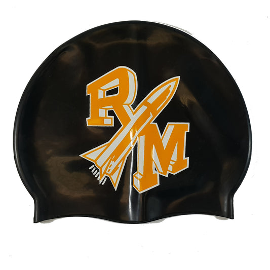 Custom Silicone Swim Cap - 2 Color Logo White