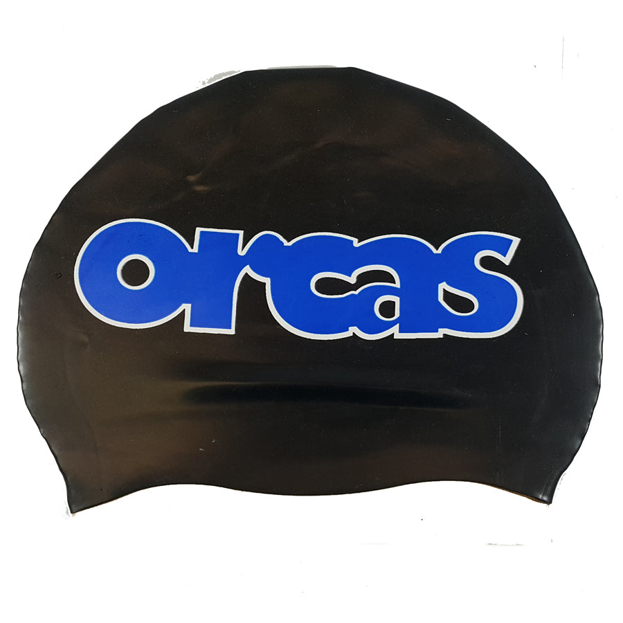 Custom Silicone Swim Cap - 2 Color Logo White