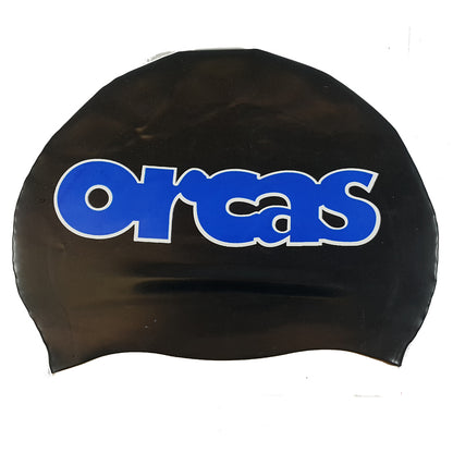 Custom Silicone Swim Cap - 2 Color Logo White